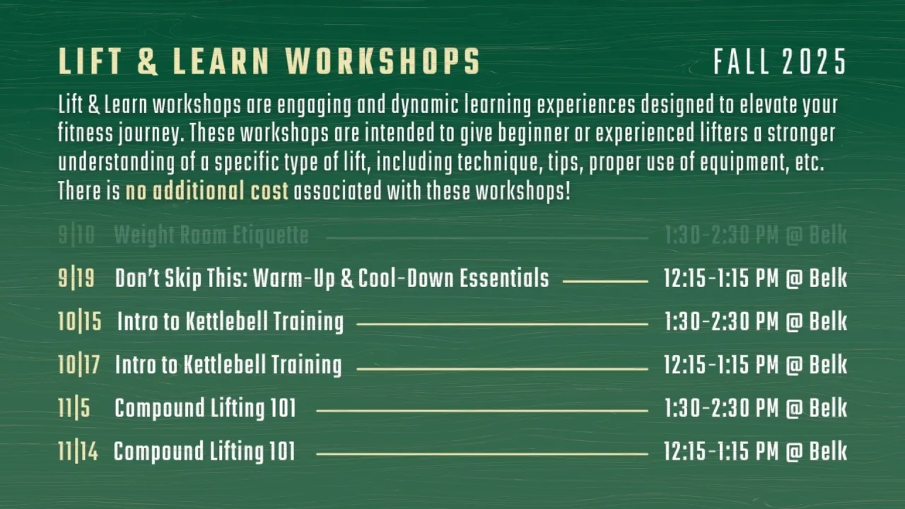 Lift & Learn Workshops