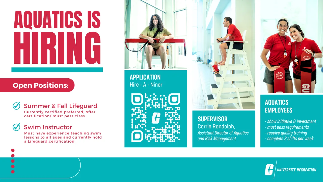 Aquatics is Hiring for Summer & Fall!