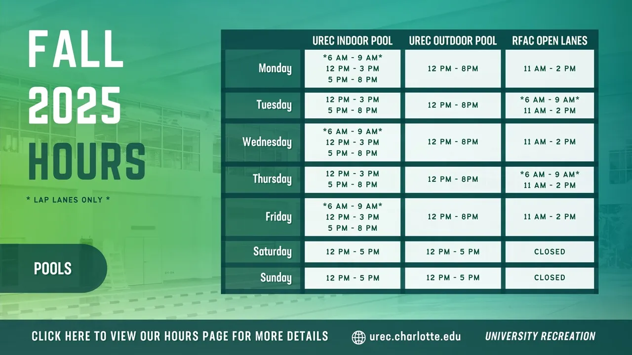 Fall 2025 Pool Hours