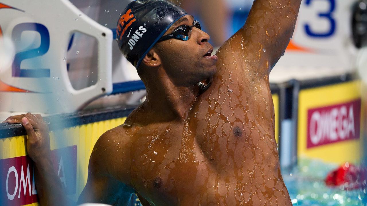 Cullen Jones holds the WORLD RECORD in the 4×100-meter freestyle relay with his teammates.