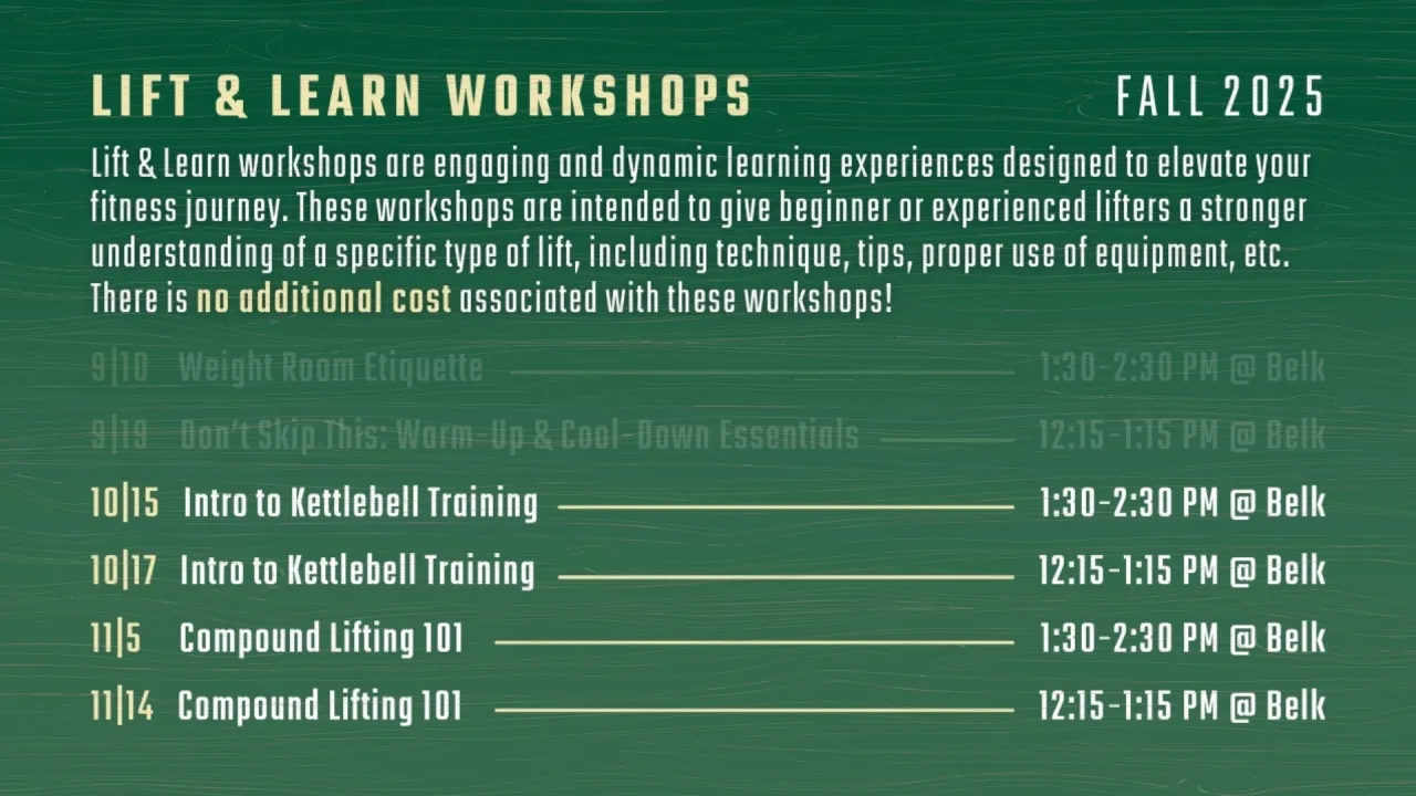 Lift & Learn Workshops