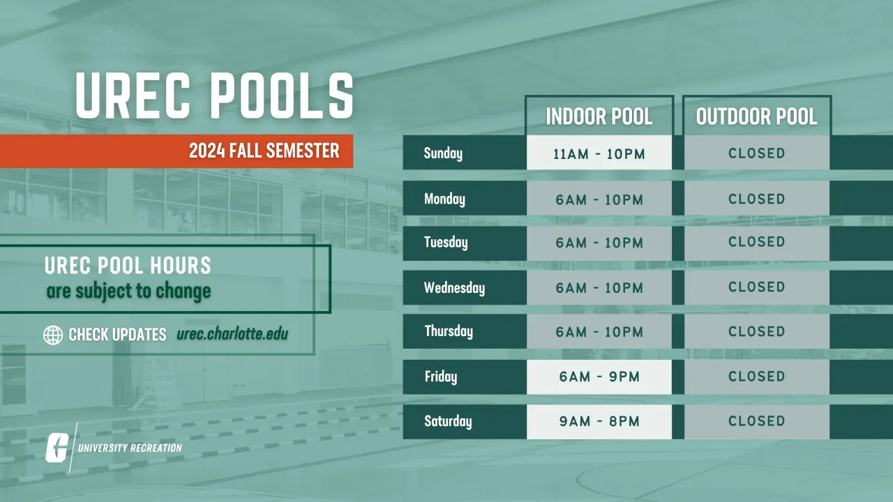 Check out our updated pool hours for fall semester.