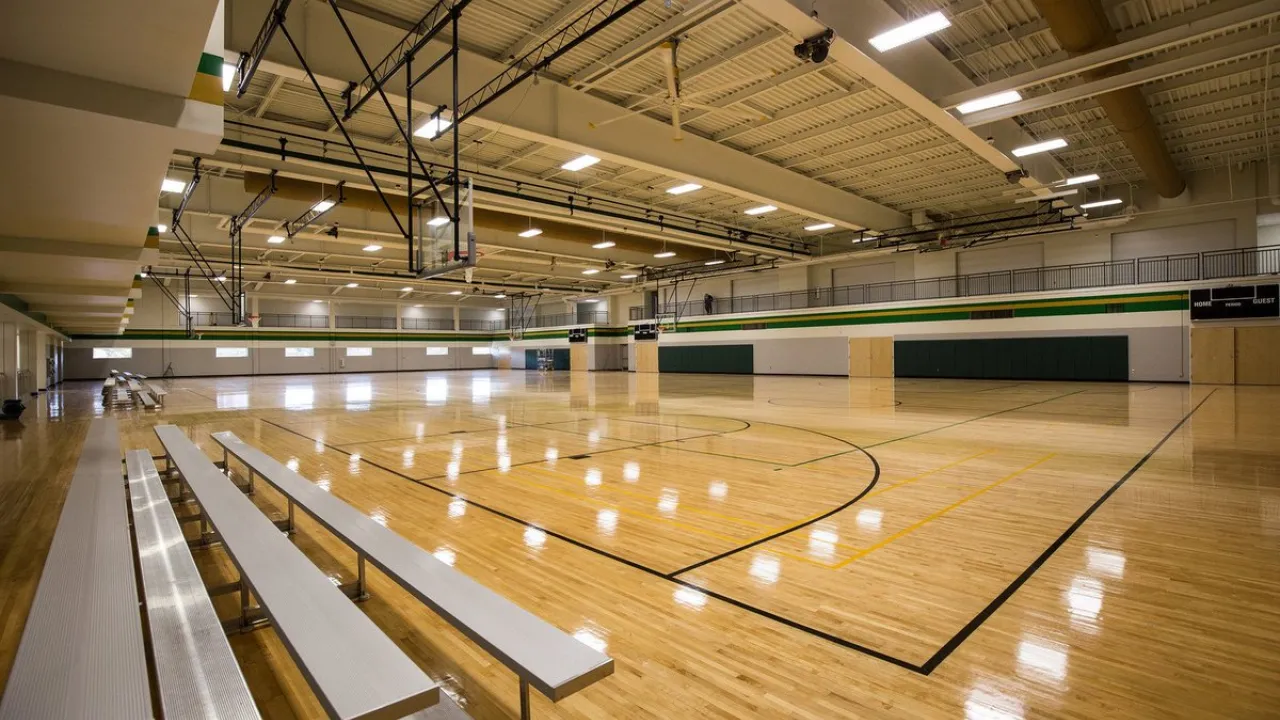 3 consecutive basketball courts