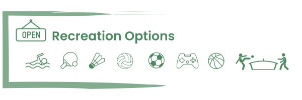 You can swim as well as play ping pong, badminton, volleyball, soccer, video games, basketball, or teq ball.