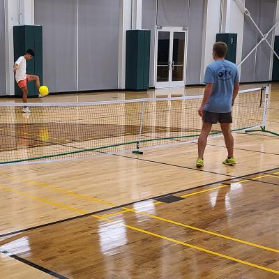 Come try soccer tennis!