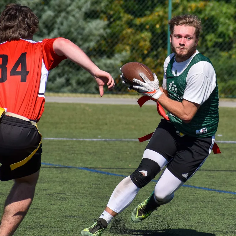 Each year we host a homecoming flag football tournament.