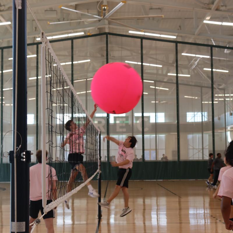 Check out big pink volleyball during pink week!