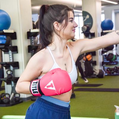 Cardio kickboxing is a great workout.