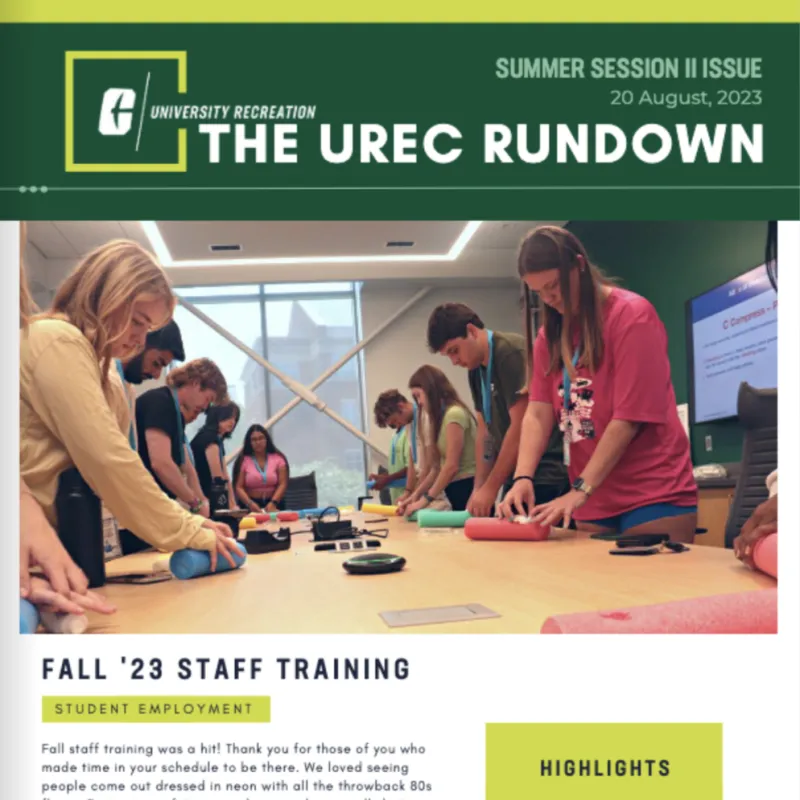 Check out the UREC Rundown August 2023 Issue.